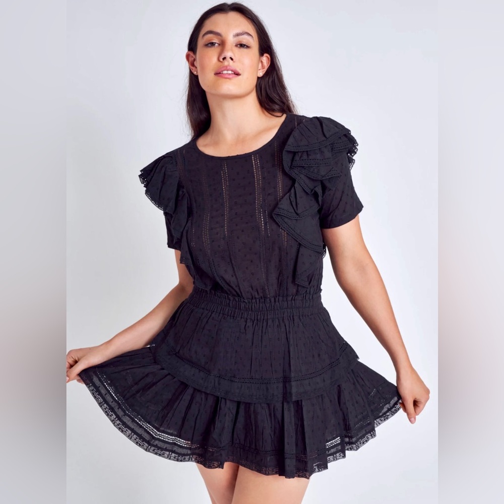 LoveShackFancy Natasha dress in black